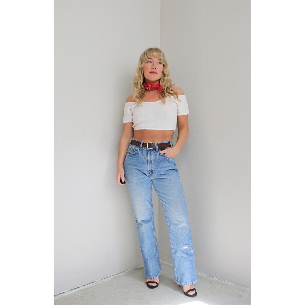 1980's Vintage Levi's 517 Boot Cut Orange Tag Jeans Women's SM MD 32" 33" Waist - Picture 10 of 10